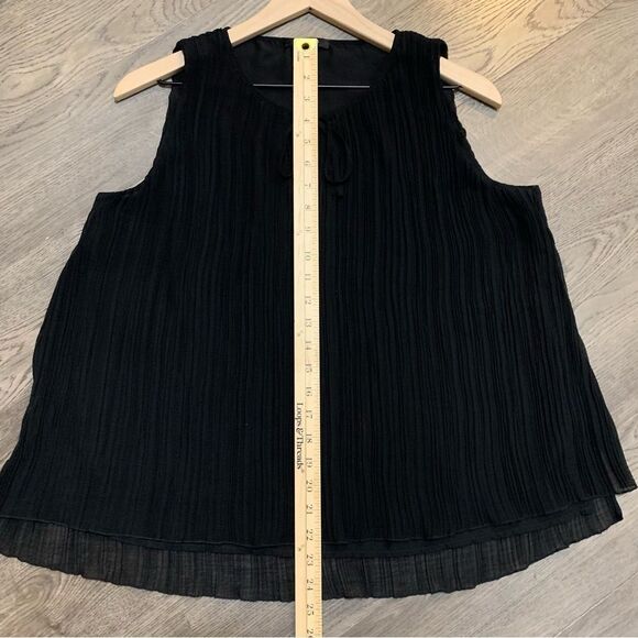 Madewell Tank Top Women’s Small Black Sheer Lined Crinkle Button Hole Tie Swing. - Picture 15 of 16